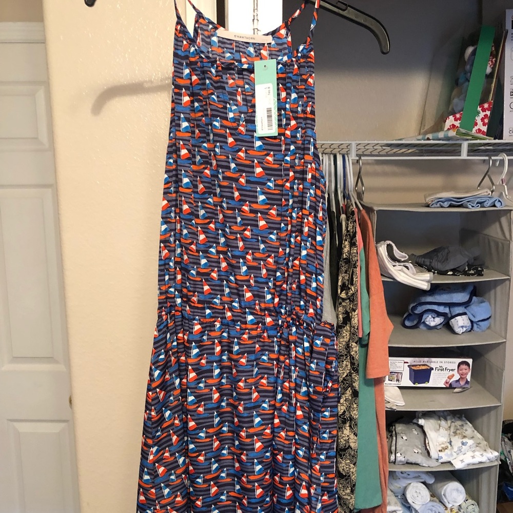 Halter dress, sailboat print